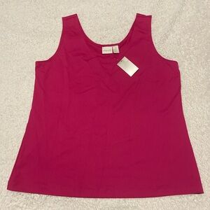 Chico's womens microfiber basic knit tank top pink size 2 (large)